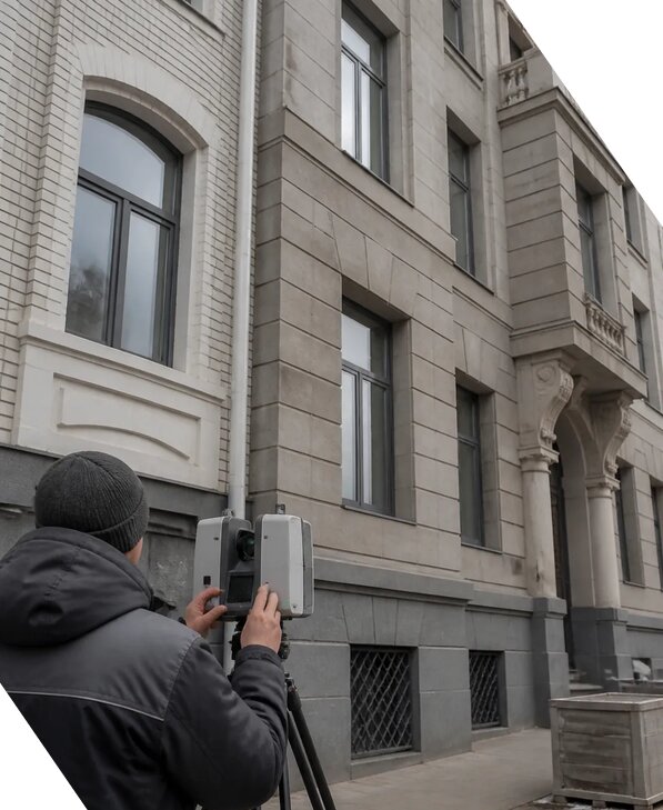 Лазерное сканирование фасадов зданий для обследования в Алапаевске